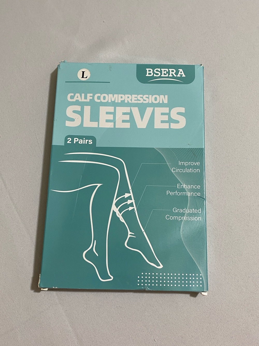 BSERA Calf Compression Sleeves 2 Pairs Women's Size L